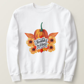 Happy Thanksgiving Gratitude, Gourd Pumpkin Design Sweatshirt