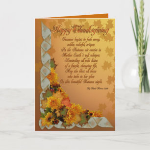 Happy Thanksgiving greeting card with poem