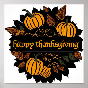 Happy Thanksgiving Greetings Poster