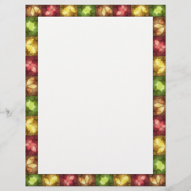 Happy Thanksgiving Grunge Leaves - Letterhead (Front)