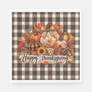 Happy Thanksgiving Harvest Cart Napkin