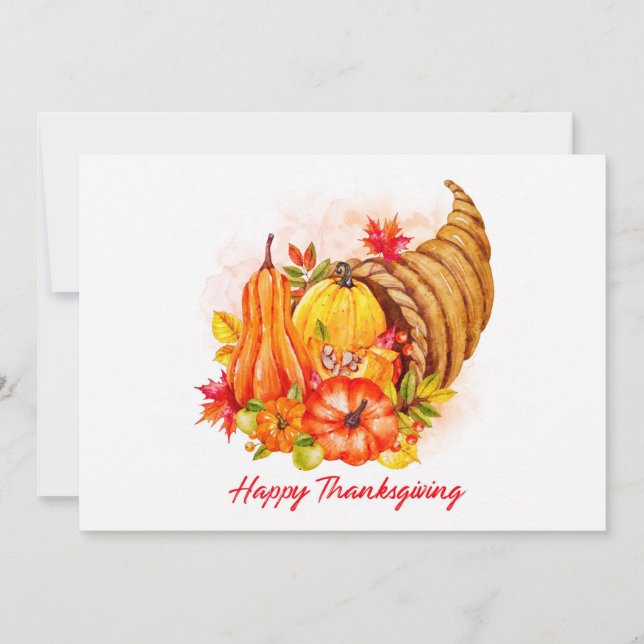 Happy Thanksgiving  Holiday Card (Front)