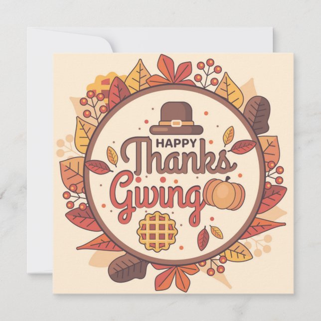 Happy Thanksgiving Holiday Card (Front)