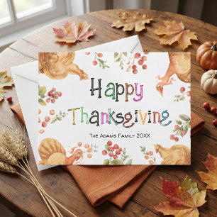 Happy Thanksgiving Holiday Card ,Thank You Card