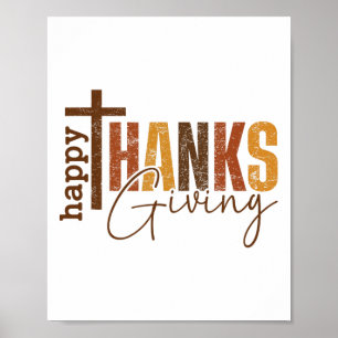 Happy Thanksgiving Holiday Christian Family  Poster