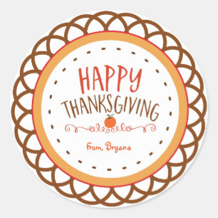 Happy Thanksgiving Holiday Fall Autumn Stickers