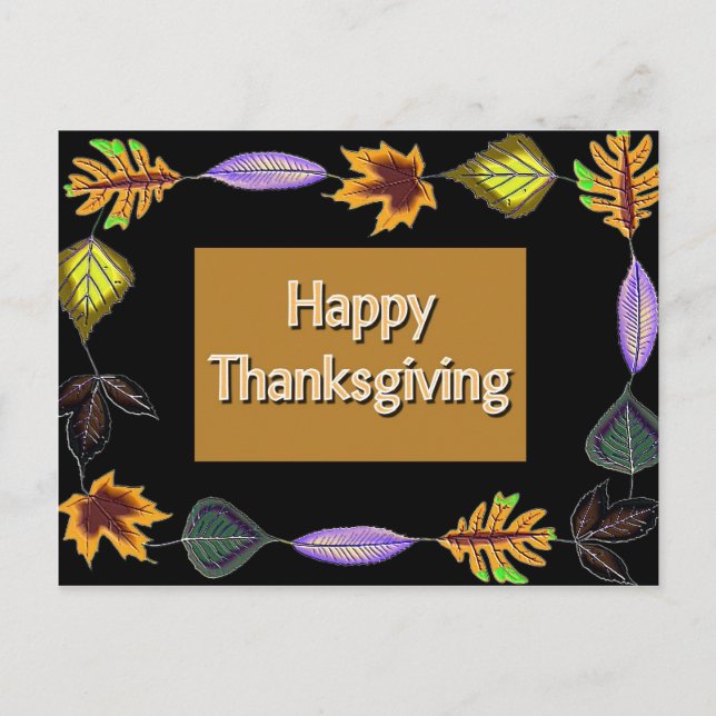 Happy Thanksgiving Holiday Postcard (Front)