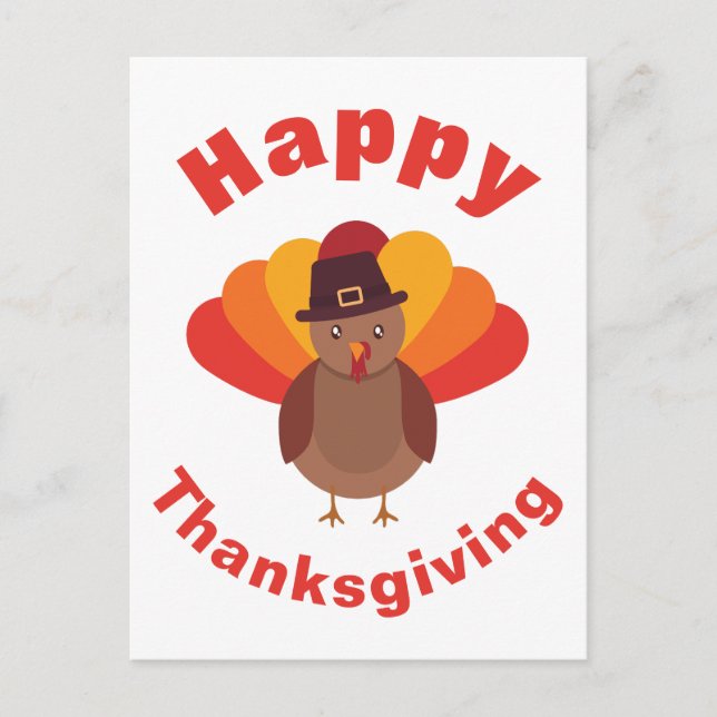 Happy Thanksgiving Holiday Postcard (Front)