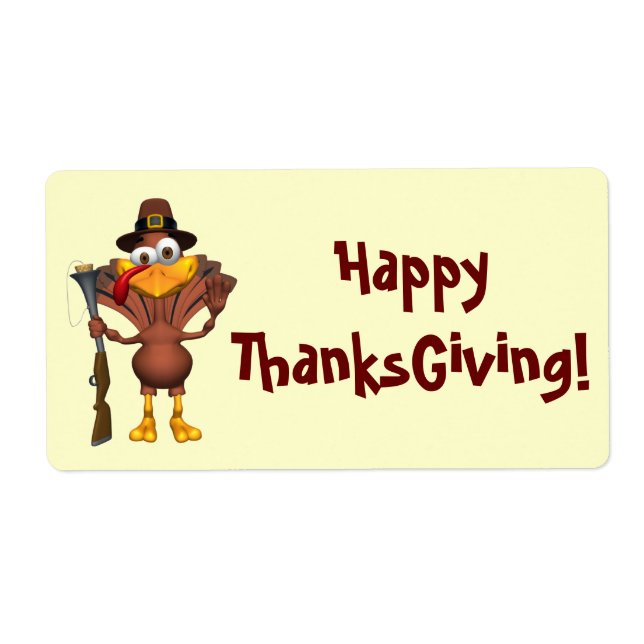 Happy Thanksgiving Holiday Turkey Labels (Front)
