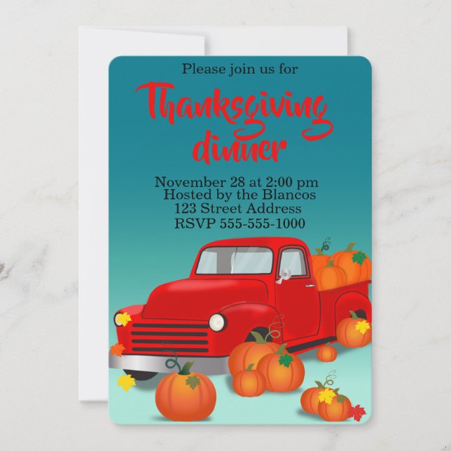 Happy Thanksgiving Invitation (Front)