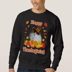 Happy Thanksgiving Japanese Bobtail Cat I'm Thankf Sweatshirt