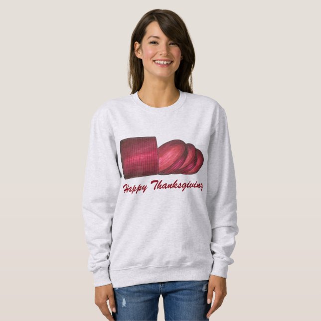 Happy Thanksgiving Jellied Canned Cranberry Sauce Sweatshirt (Front Full)