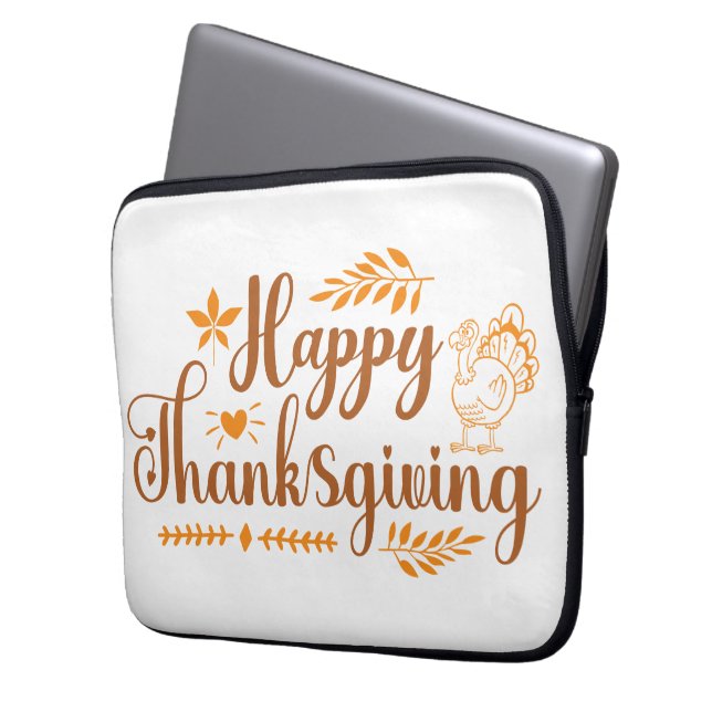Happy Thanksgiving Laptop Sleeve (Front Left)
