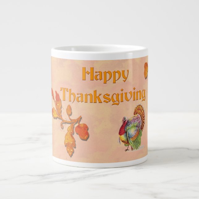 Happy Thanksgiving Large Coffee Mug (Front)