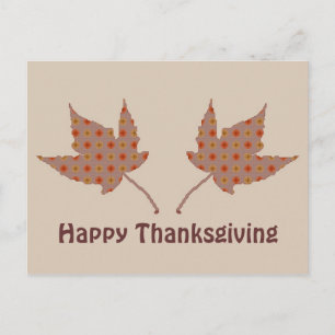 Happy Thanksgiving Leaves Postcard