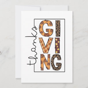 Happy Thanksgiving Leopard Print Rainbow Turkey  Announcement