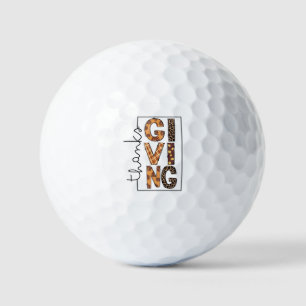 Happy Thanksgiving Leopard Print Rainbow Turkey Golf Balls