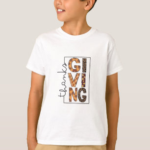 Happy Thanksgiving Leopard Print Rainbow Turkey T-Shirt