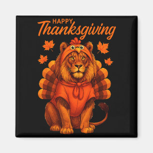 Happy Thanksgiving Lion Women Boys Girls Kids Outf Magnet