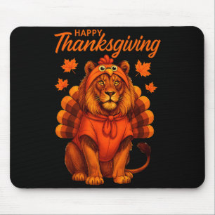 Happy Thanksgiving Lion Women Boys Girls Kids Outf Mouse Pad