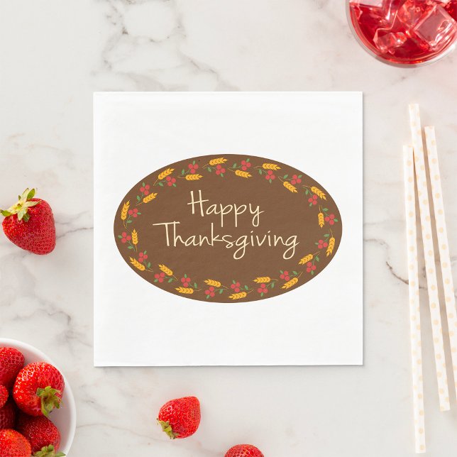 Happy Thanksgiving Message Napkin (Creator Uploaded)