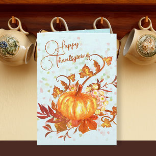 Happy Thanksgiving Message Pumpkin Fall Card