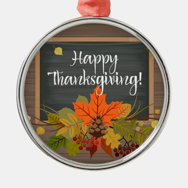 happy thanksgiving metal tree decoration (Front)