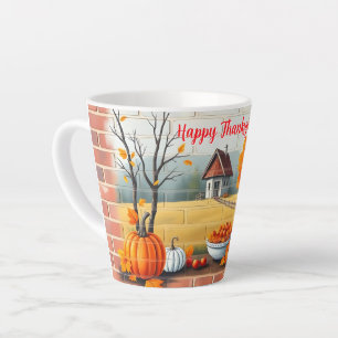 Happy Thanksgiving Modern Beautiful Fall Latte Mug
