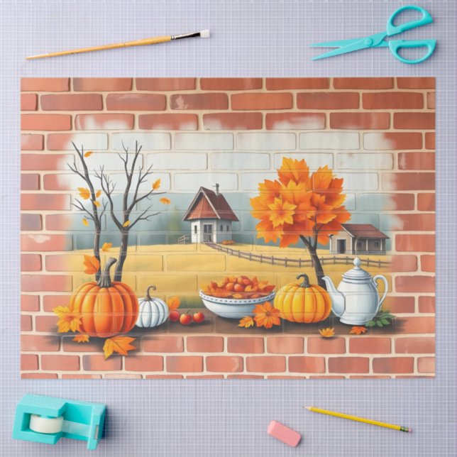 Happy Thanksgiving Modern Beautiful Fall Tissue Paper (Craft)