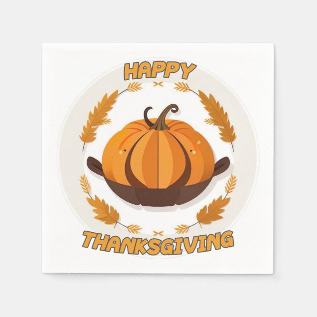 Happy thanksgiving napkin (Front)