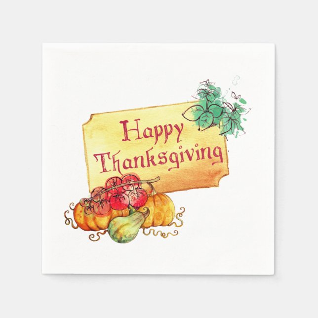 Happy Thanksgiving Napkin (Front)