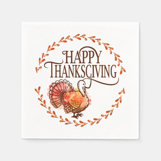 Happy Thanksgiving Napkin (Front)