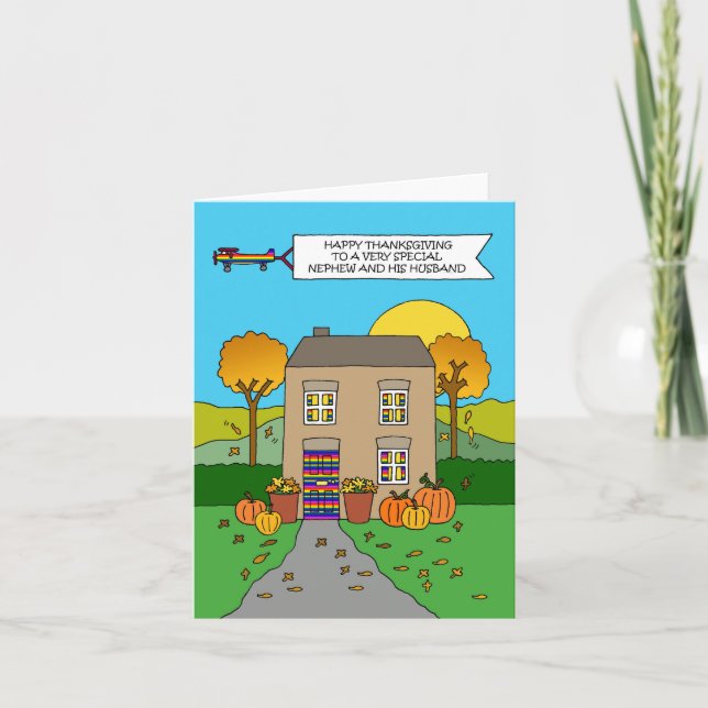 Happy Thanksgiving Nephew and Husband Card (Front)