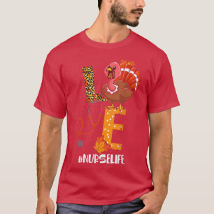 Happy Thanksgiving Nurse Love Turkey Outfit T-Shirt