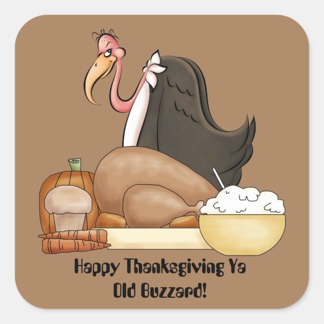 Happy Thanksgiving old buzzard sticker (Front)