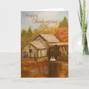 Happy Thanksgiving Old Mill Holiday Card