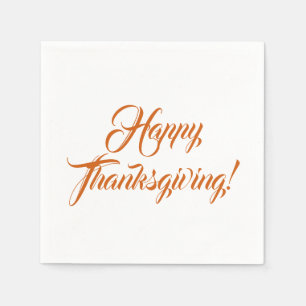 Happy Thanksgiving orange spice custom script text Napkin