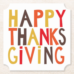 Happy Thanksgiving! Paper Coaster
