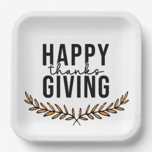 Happy Thanksgiving Paper Plate