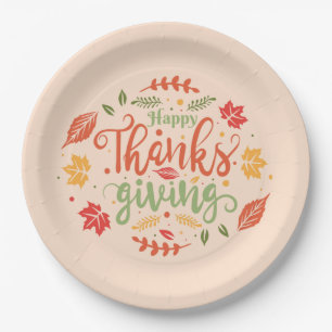Happy Thanksgiving Paper Plate