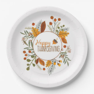 Happy Thanksgiving Paper Plate