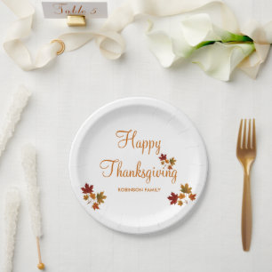 Happy Thanksgiving Paper Plate