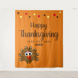 Happy Thanksgiving party family photo backdrop Tapestry
