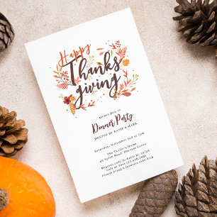 Happy Thanksgiving Party Invitation