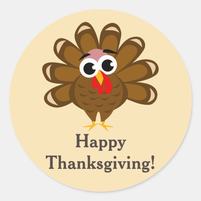 Happy Thanksgiving party stickers & envelope seals (Front)