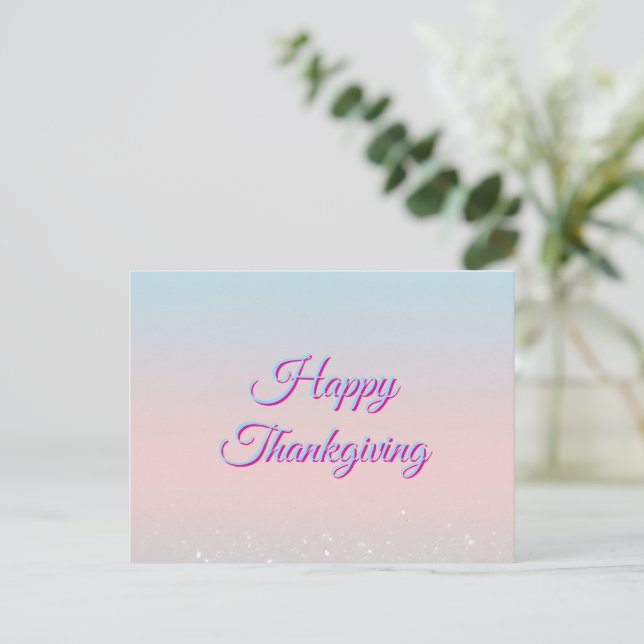 Happy Thanksgiving Pastel Gradient Postcard (Standing Front)