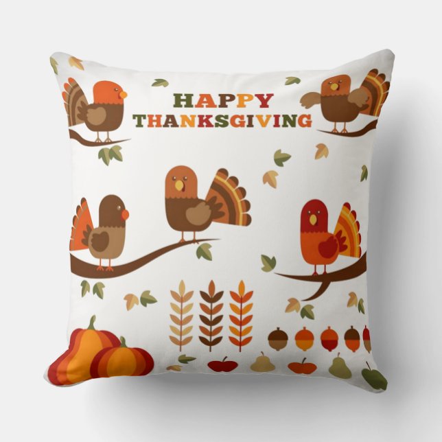 Happy Thanksgiving Pattern Cushion (Front)