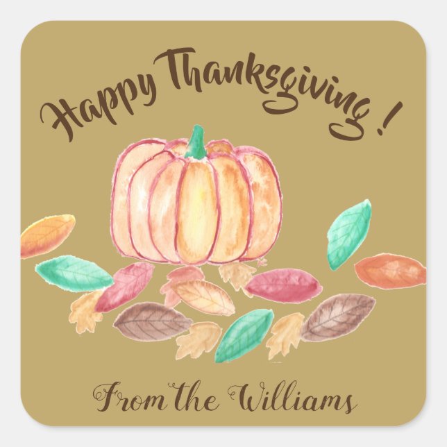 Happy Thanksgiving personalised family stickers (Front)
