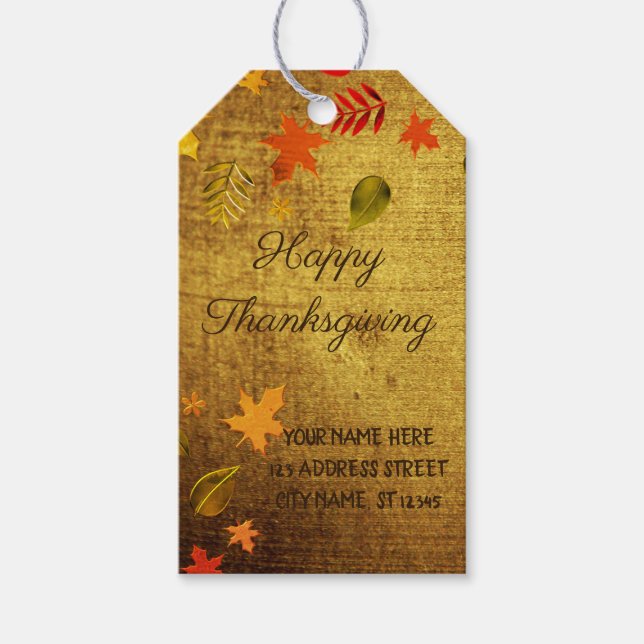 Happy Thanksgiving ,Personalised Gift Tags (Front)