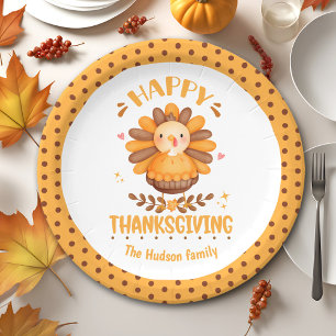 Happy Thanksgiving Personalized Paper Plate